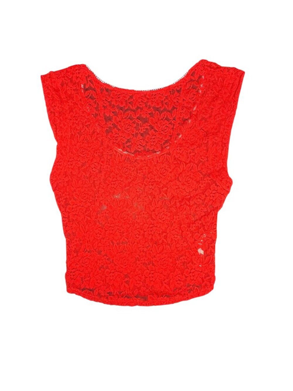 Free People Sheer Red Lace Top